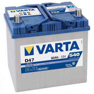 BATERIA VARTA 12V 60Ah BlueDynamic D47 DIR 232x173x225mm