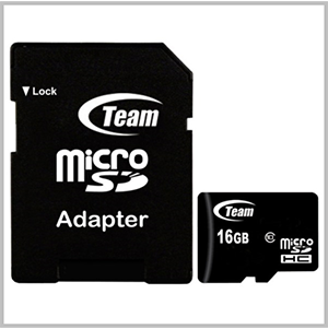 CARTAO DE MEMORIA microSD/SD 16GB TEAM Class10
